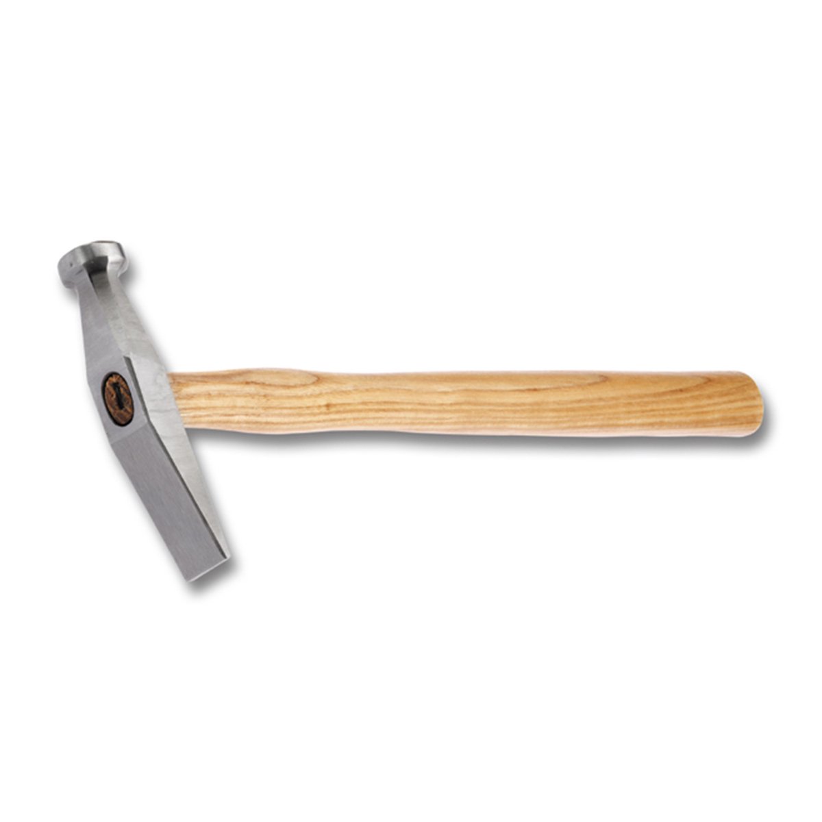 Bordhamer, gepolijst, met essenhouten steel en vlakke vin, kopdiameter: 19 mm, koplengte: 95 mm, lengte: 260 mm