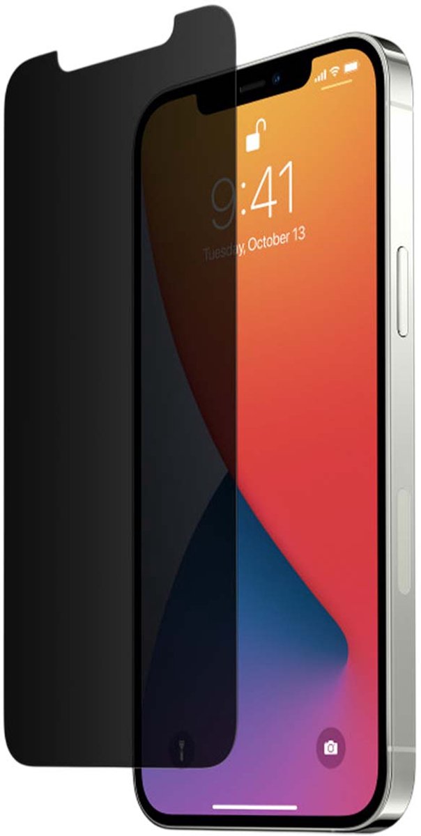 Eiger, Gehard Glas Schermbescherming Geschikt voor Apple iPhone 16 Pro Max en 17 Pro Max Anti-spion, Transparant zwart