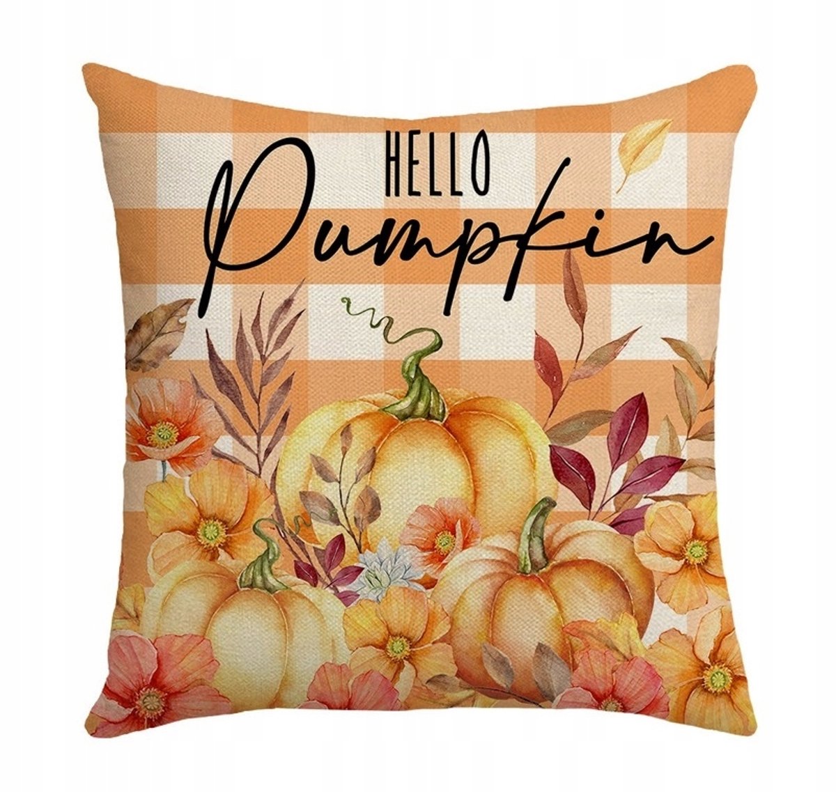 Herfstkussenhoes 45x45cm - Pompoen & Bloemen Boho Stijl