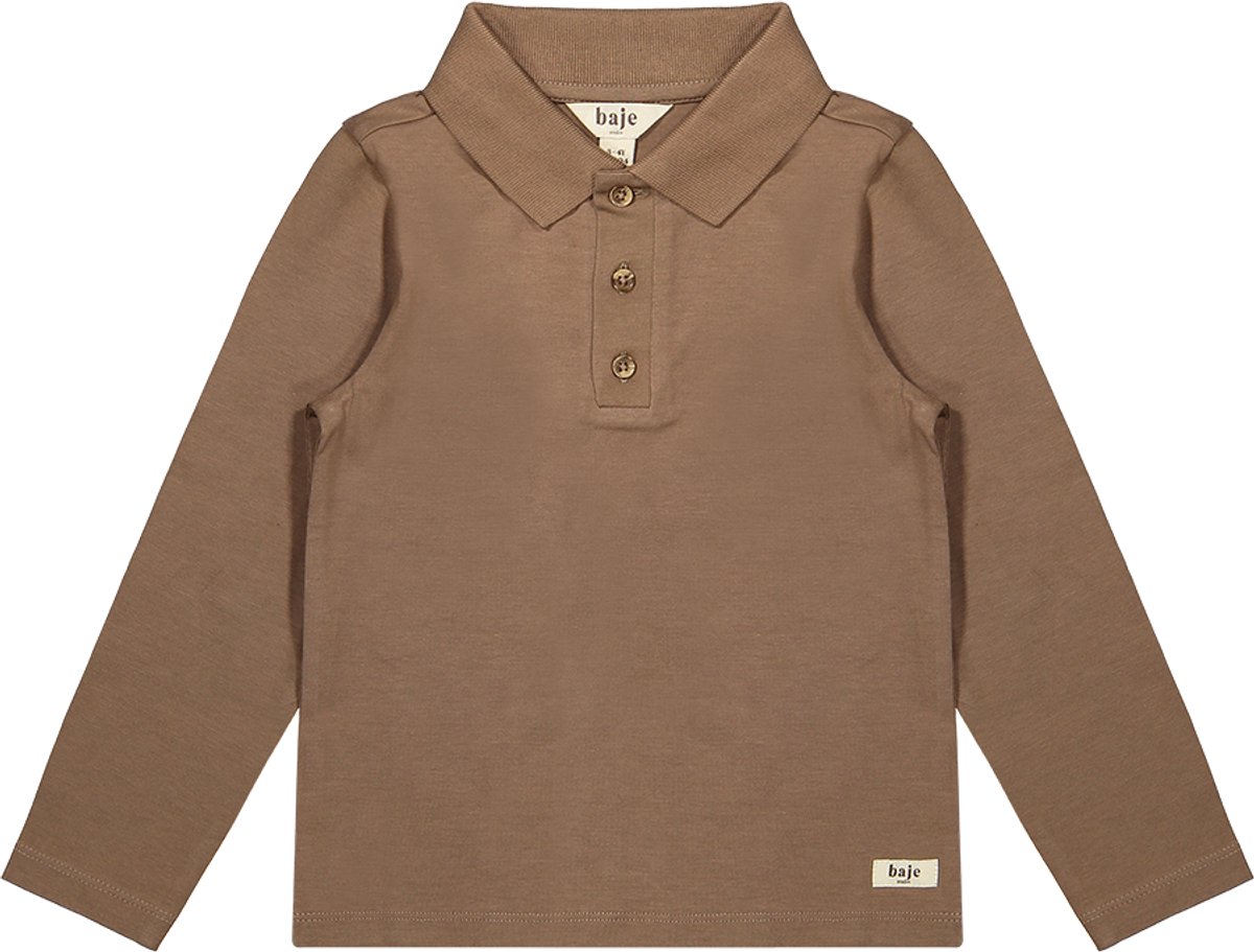 Jongens polo broc lange mouwen bruin 122