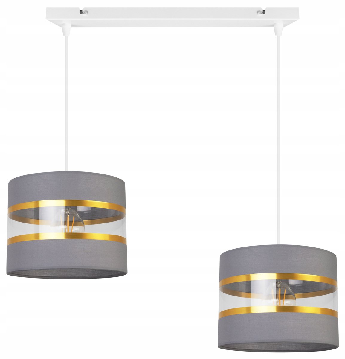 Glamour Hanglamp Grijs met Gouden Accenten - Stijlvolle Plafondlamp