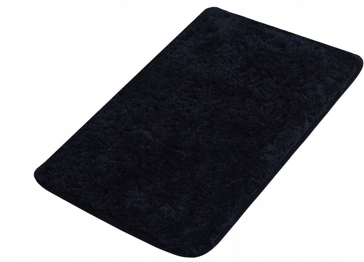 Zachte Badmat 45x70 cm Zwart Microvezel Antislip