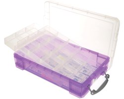 Really Useful Box 4 liter met 2 dividers transparant paars
