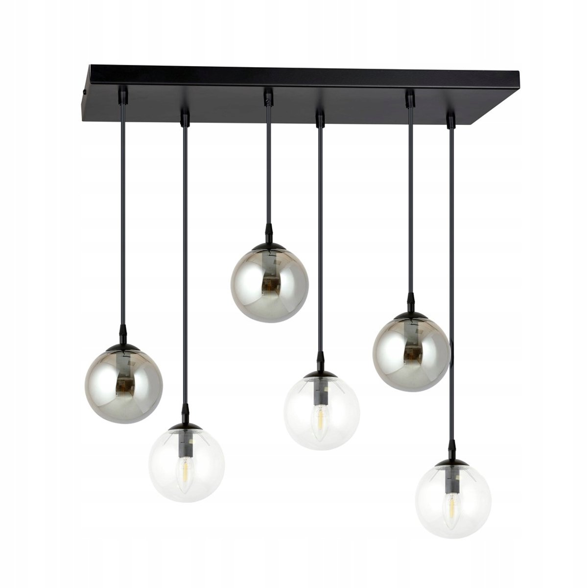 COSMO 6 BL MIX2 Hanglamp Zwart Glas 10W MAX LED