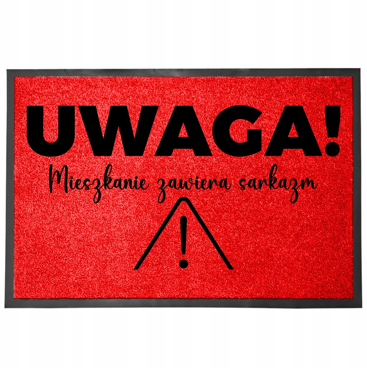 Deurmat 40x60cm Rood 'Sarcasme In Huis' - Sneldrogend & Antislip