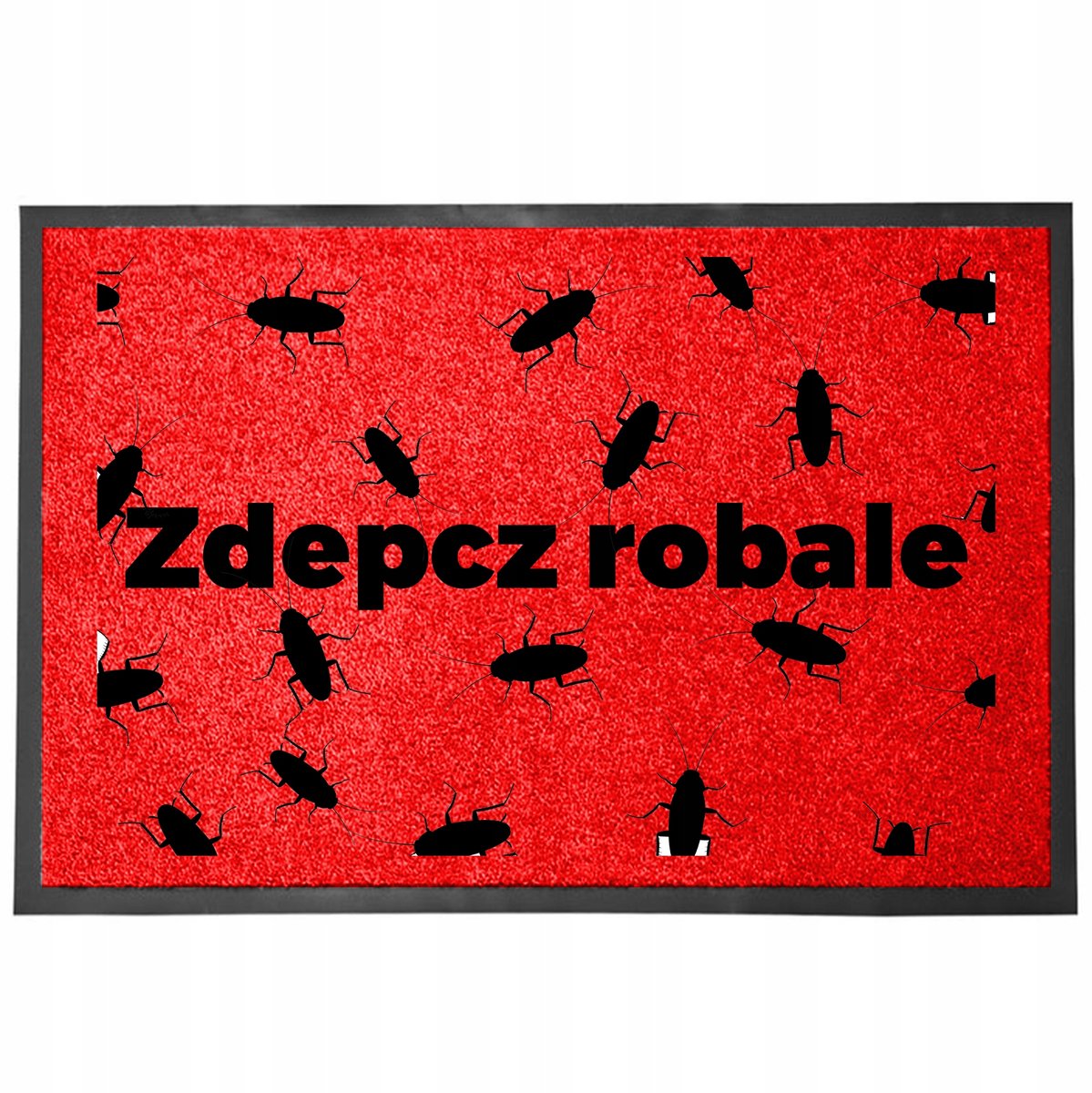 Rode Deurmat 40x60cm met Humor: 'Zdepcz Robale'