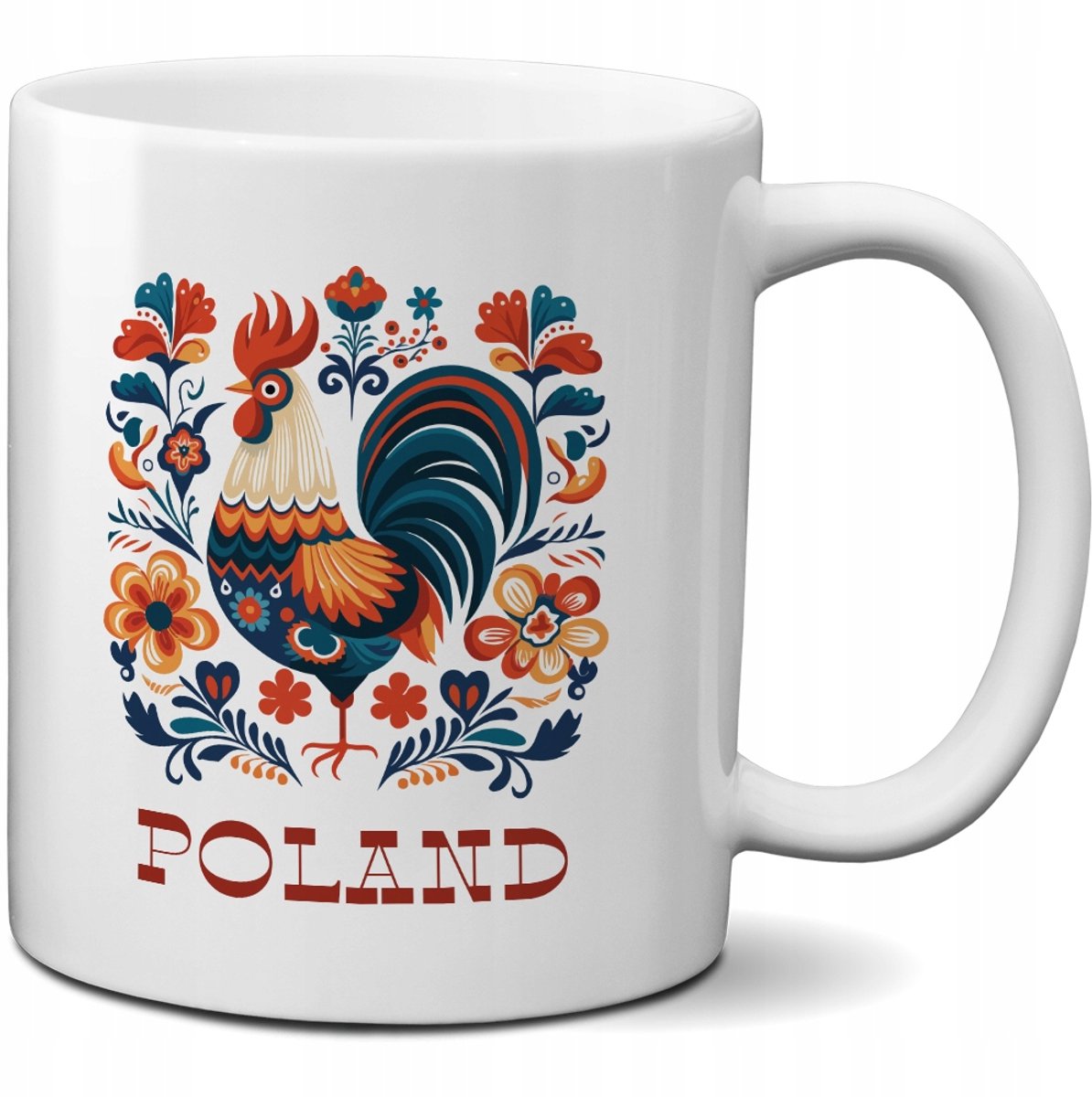 Folkloristische Mok met Poolse Haan - Souvenir uit Polen