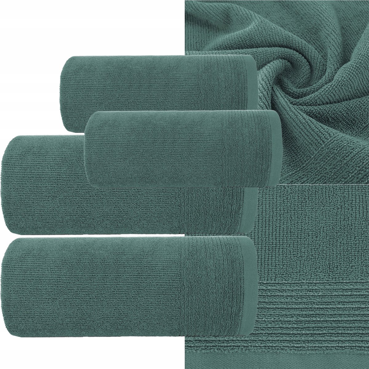 Set van 4 Katoenen Badhanddoeken 500g/m² - 2x 50x90cm & 2x 70x140cm
