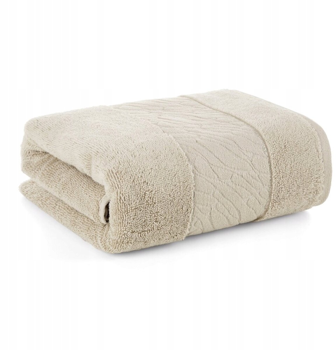Luxe Beige Handdoek 30x50cm met Decoratieve Borduuring - 100% Katoen