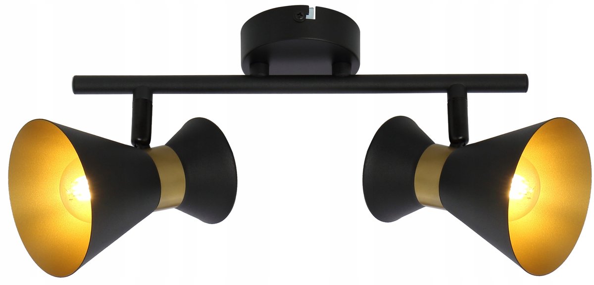 Reality Breda Hanglamp Zwart Goud E14 2-lichts 32cm
