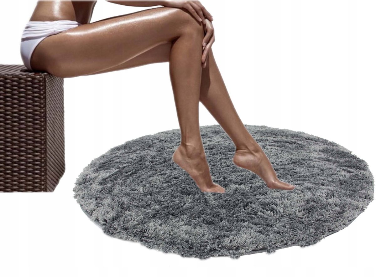 Zachte Grijze Antislip Badmat van Pluche - 160cm