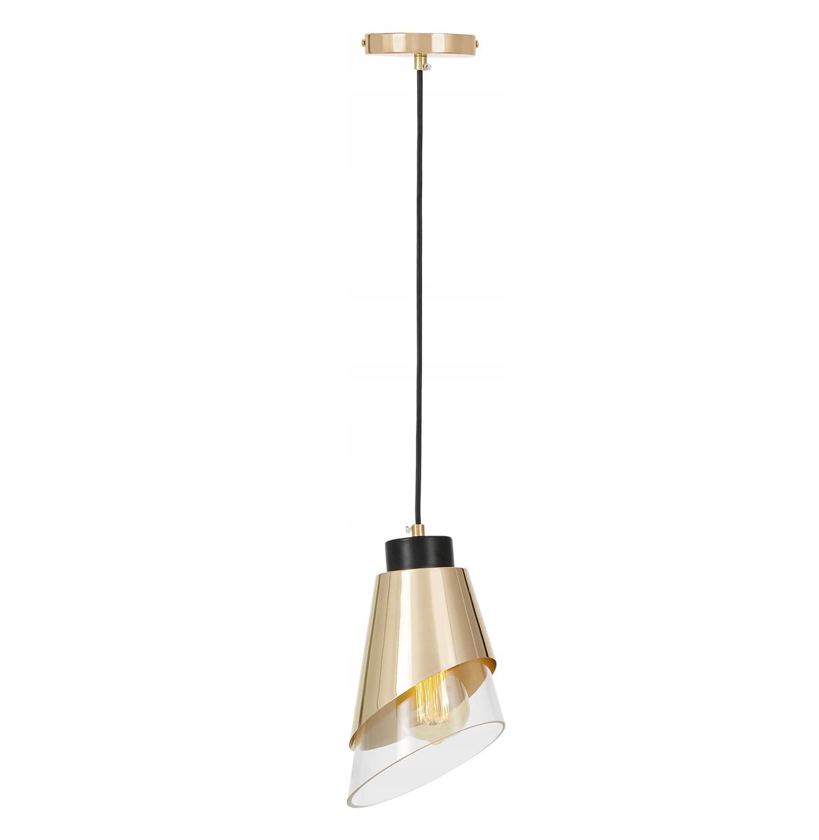Lumina Deco Fabro Hanglamp Goud Glas E27 40W