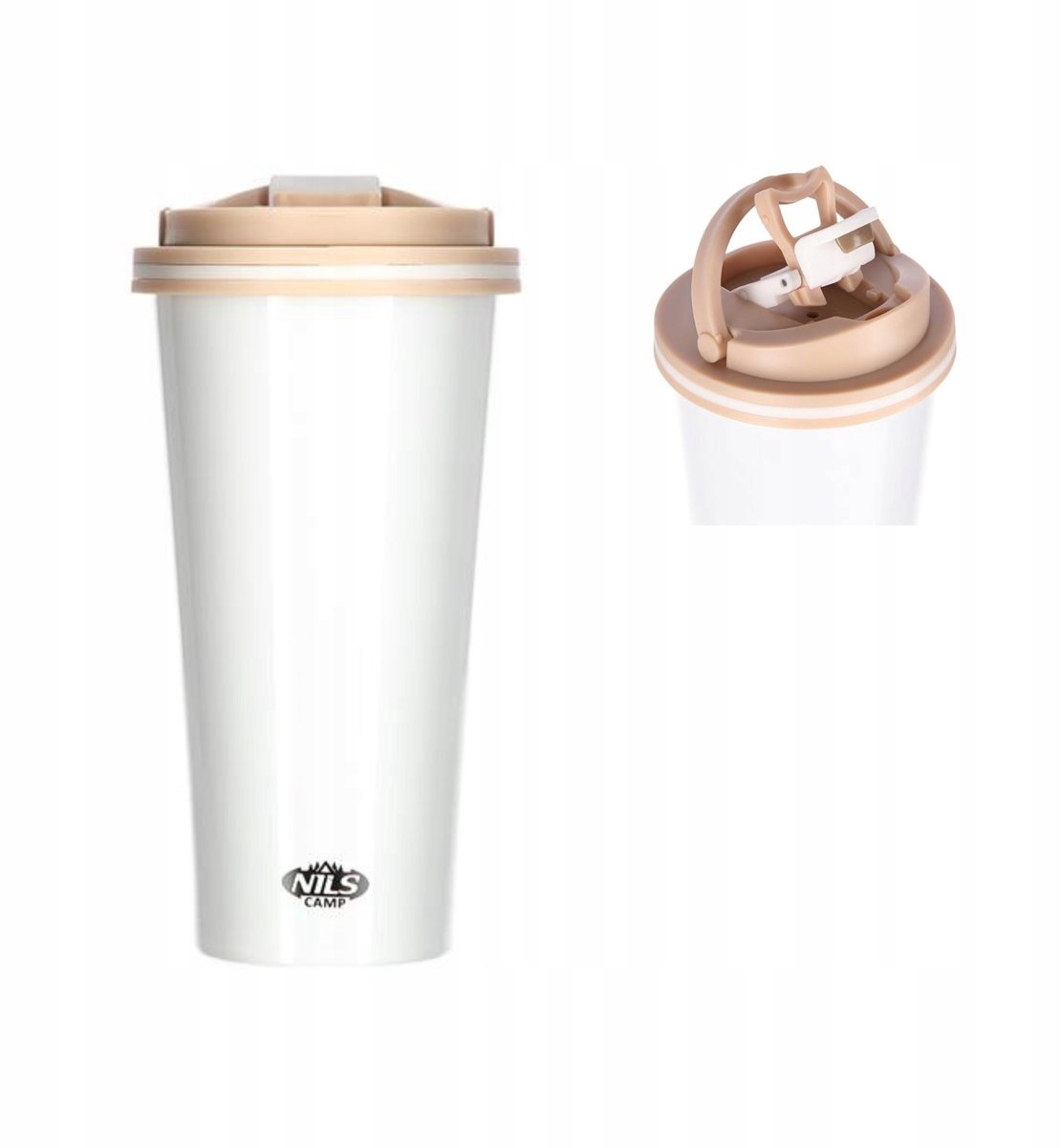 Nils Camp NCB18 Witte Thermosbeker - 500ml, Dubbelwandig, Lekvrij