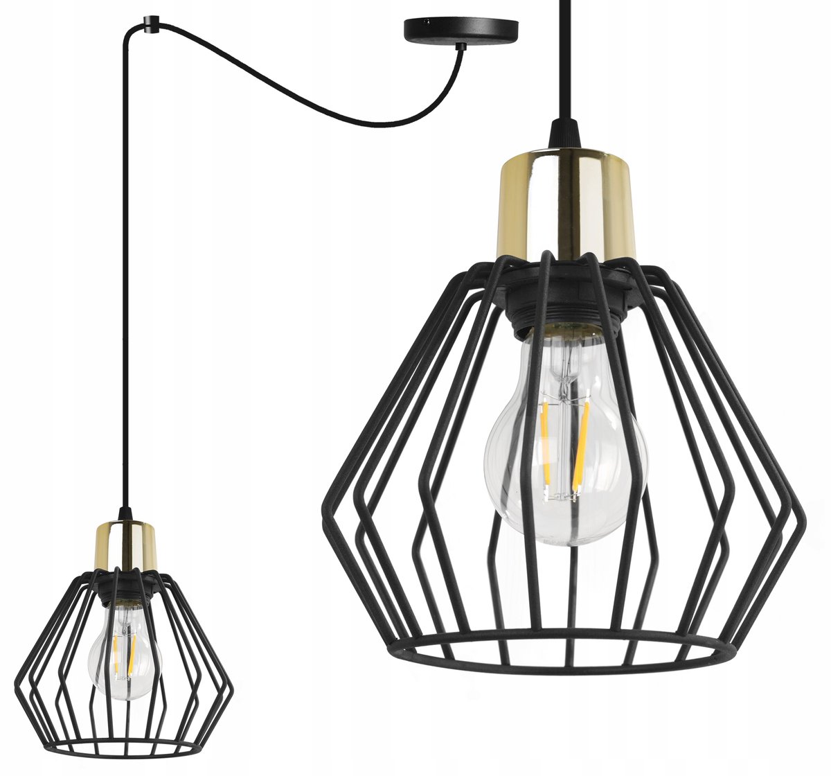 Hanglamp Spider Nuvola Zwart/Goud E27 - Modern Design