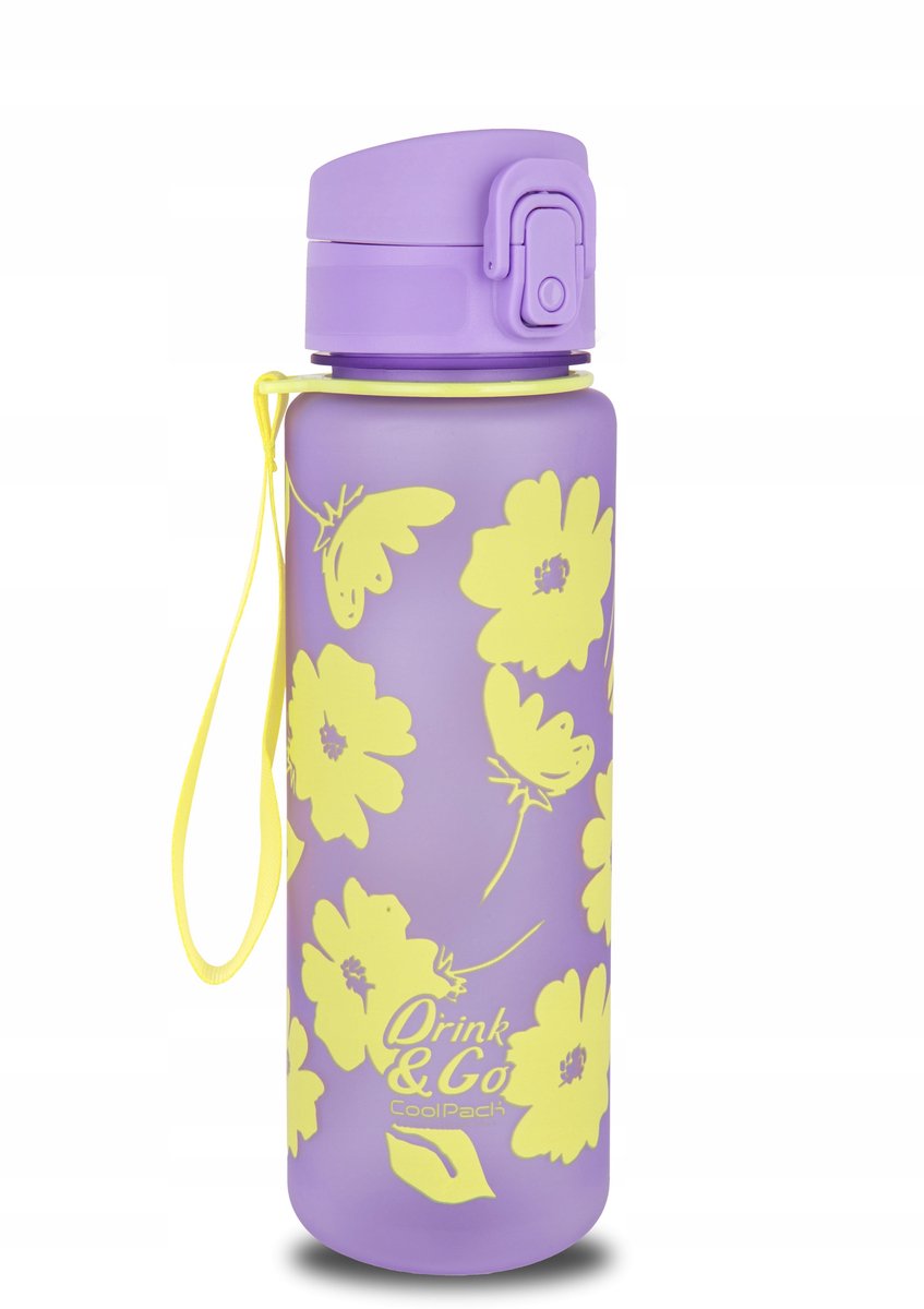 CoolPack BRISK Fles Flores Lila 600 ml - Lekvrij & BPA-vrij