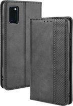 Samsung Galaxy A41 Hoesje - Vintage Book Case - Zwart
