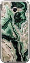 Samsung A5 2017 hoesje siliconen - Groen marmer / Marble | Samsung Galaxy A5 2017 case | groen | TPU backcover transparant