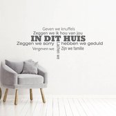 Muursticker In Dit Huis - Donkergrijs - 120 x 45 cm - woonkamer nederlandse teksten