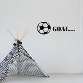 Muursticker Goal Met Bal -  Donkergrijs -  160 x 53 cm  -  baby en kinderkamer  alle - Muursticker4Sale