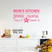 Muursticker Mom's Kitchen - Roze - 60 x 31 cm - keuken engelse teksten