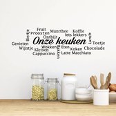 Muursticker Onze Keuken - Zwart - 120 x 45 cm - nederlandse teksten keuken