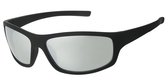 Zwarte sport  zonnebril | Dames/unisex | zilverkleurige lens