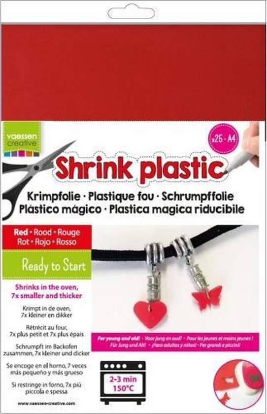 Bol Com Vaessen Creative Shrink Plastic Red 25x