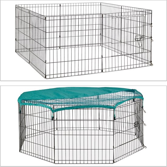 Relaxdays uitloop ren gaas, buitenren voor knaagdieren, uitbreidbaar, kunststof & metaal, HBD ca. 37x110x110 cm, zwart Relaxdays uitloop ren gaas, buitenren voor knaagdieren, uitbreidbaar, kunststof & metaal, HBD ca. 37x110x110 cm, zwart