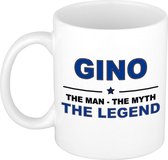 Gino The man, The myth the legend cadeau koffie mok / thee beker 300 ml