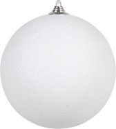 5x Grote winter witte kunststof kerstballen van 14 cm - mat - winter witte  kerstboom... | bol.com