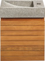 Differnz Java fonteinset - Teak - Grijs - 40 cm