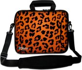 Sleevy 15,6 laptoptas oranje panterprint