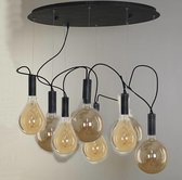 Alambo hanglamp zwartEyecatching hanglamp met acht lichtpunten trekt direct de aandacht in je woonkamer of inkomhal. Het armatuur wordt zonder lichtbronnen geleverd. Is leuk te com