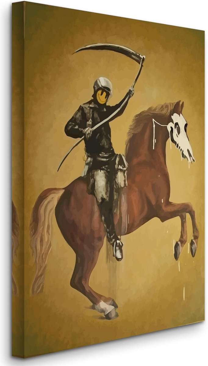 BANKSY Reaper Riot Police Horse Canvas Print | bol.com