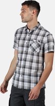 Regatta - Men's Ramiro Short Sleeved Checked Shirt - Outdoorshirt - Mannen - Maat XL - Grijs
