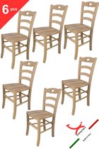 Tommychairs Savoie - Eetkamerstoelen - Set van 6 - Naturel - Hout