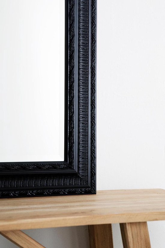 Afbreken Kietelen Somatische cel Barok Spiegel 77x137 cm Zwart - Dakota | bol.com