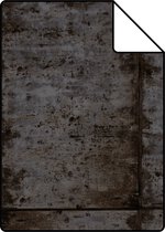Proefstaal ESTAhome behangpapier zinken platen bruin zwart en grijs - 138880 - 26,5 x 21 cm