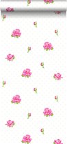 ESTAhome behang rozen roze - 115728 - 53 cm x 10,05 m