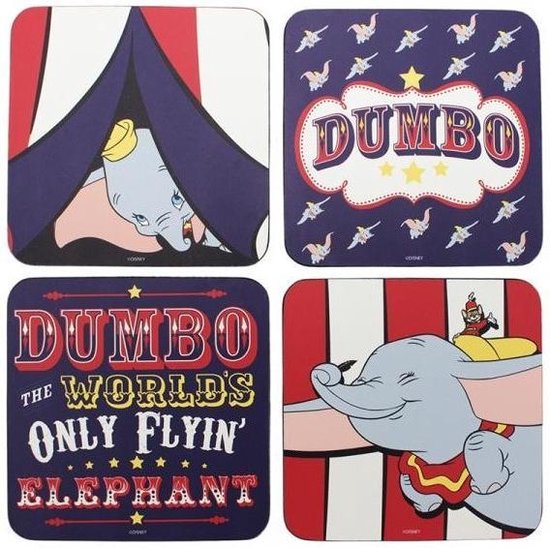 Dumbo Lot de 10 Dessous de Verre Argenté 