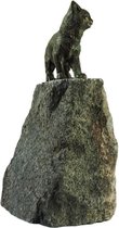 Bronzen Beeld:  Jonge kat op graniet