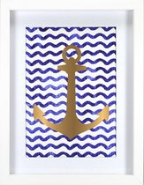 Roommates Ingelijste Poster Anchor 38 Cm Goud