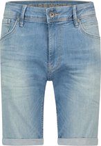 Purewhite -  Heren Skinny Fit    Korte Broek  - Blauw - Maat 36