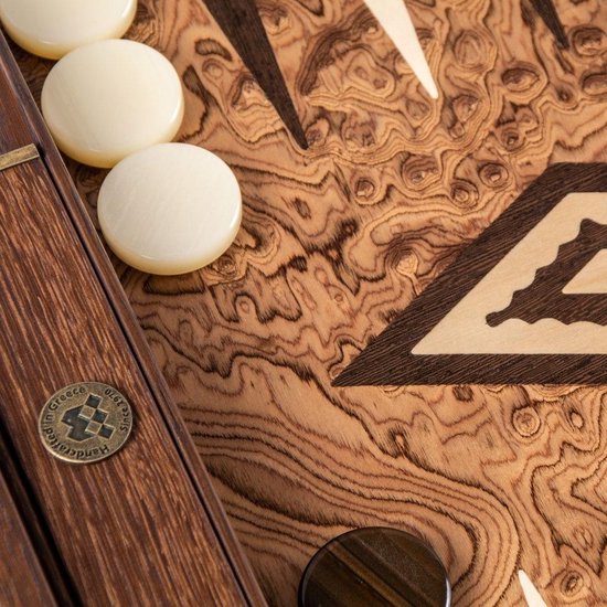 Thumbnail van een extra afbeelding van het spel Walnut Burl Backgammon - 48 x 30 cm - Handgemaakt - Prachtig Top Kwaliteit Klasse en Geweldig