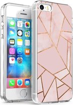 iMoshion Design voor de iPhone 5 / 5s / SE hoesje - Grafisch Koper - Roze / Goud