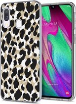 iMoshion Hoesje Geschikt voor Samsung Galaxy A20e Hoesje Siliconen - iMoshion Design hoesje - Goud / Zwart / Golden Leopard