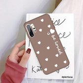 Voor Galaxy Note10 + Smiling Love Heart Pattern Frosted TPU beschermhoes (kaki)