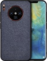 Voor Huawei Mate 30 Pro schokbestendige doektextuur PC + TPU beschermhoes (blauw)