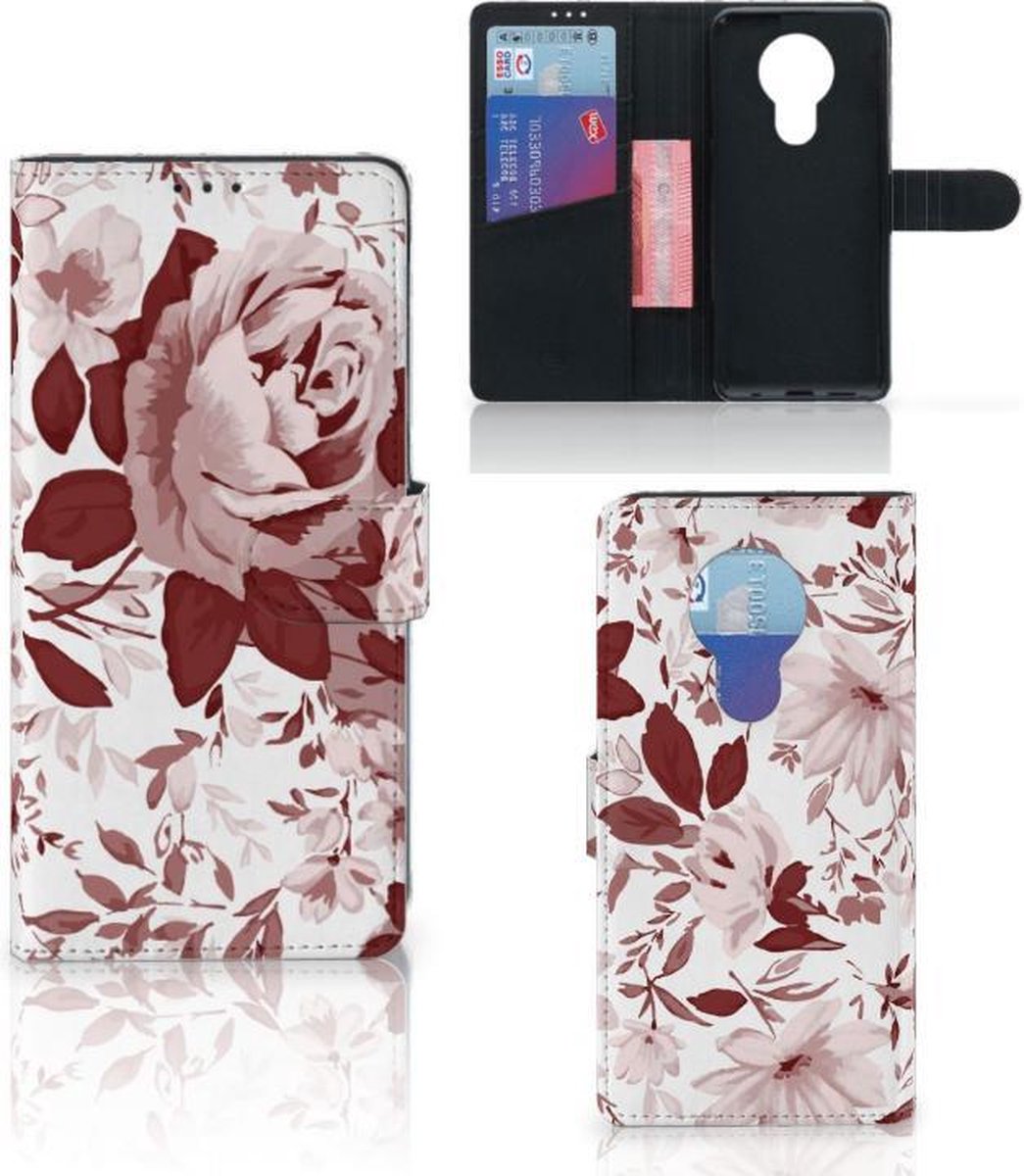 Book Case voor Hoesje Nokia 5.3 Watercolor Flowers