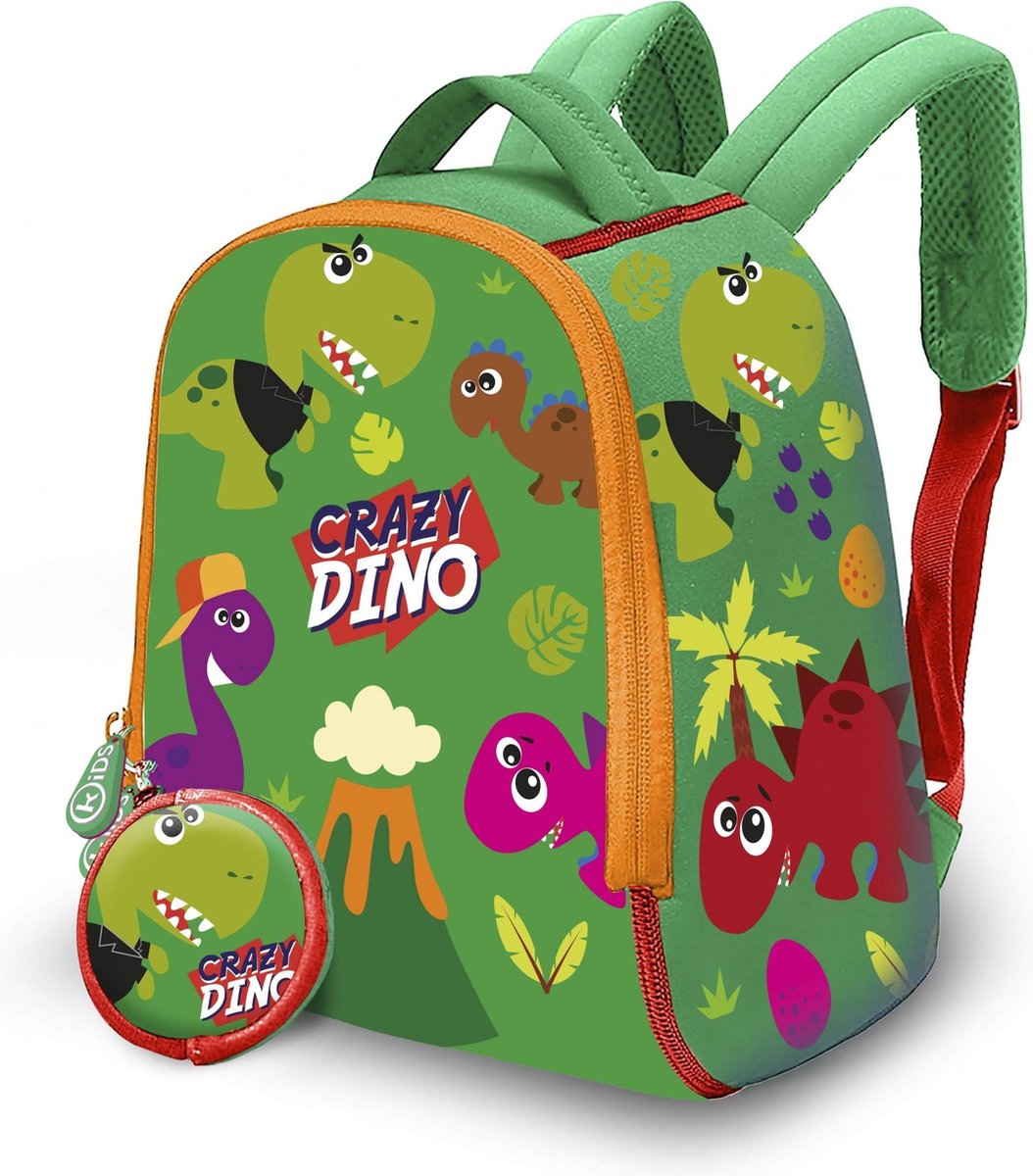 Kids Licensing Kinderrugzak Crazy Dino Junior 6 Liter Neopreen Groen